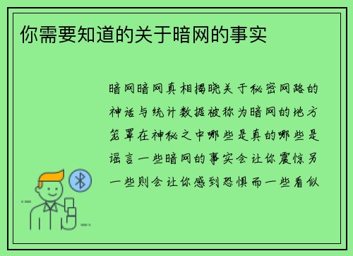 你需要知道的关于暗网的事实